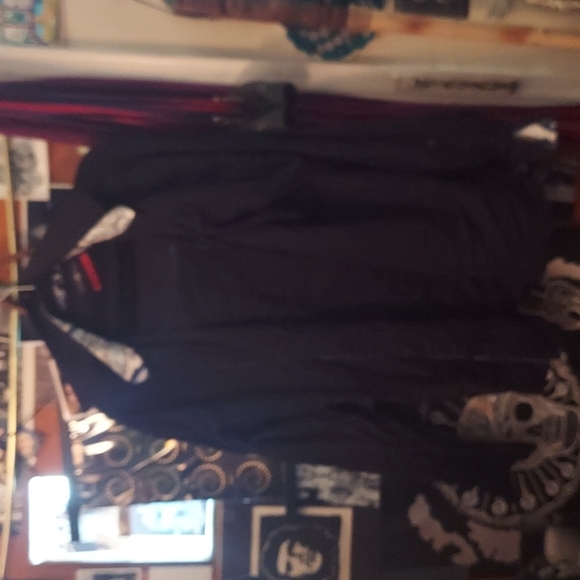 Xl stone rose black button up. Blue paisley detailing. - Picture 2 of 2